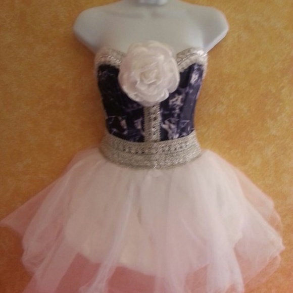 Denim & Diamonds Corset Tulle Tutu Dress/Skirt Set - Picture 2 of 6
